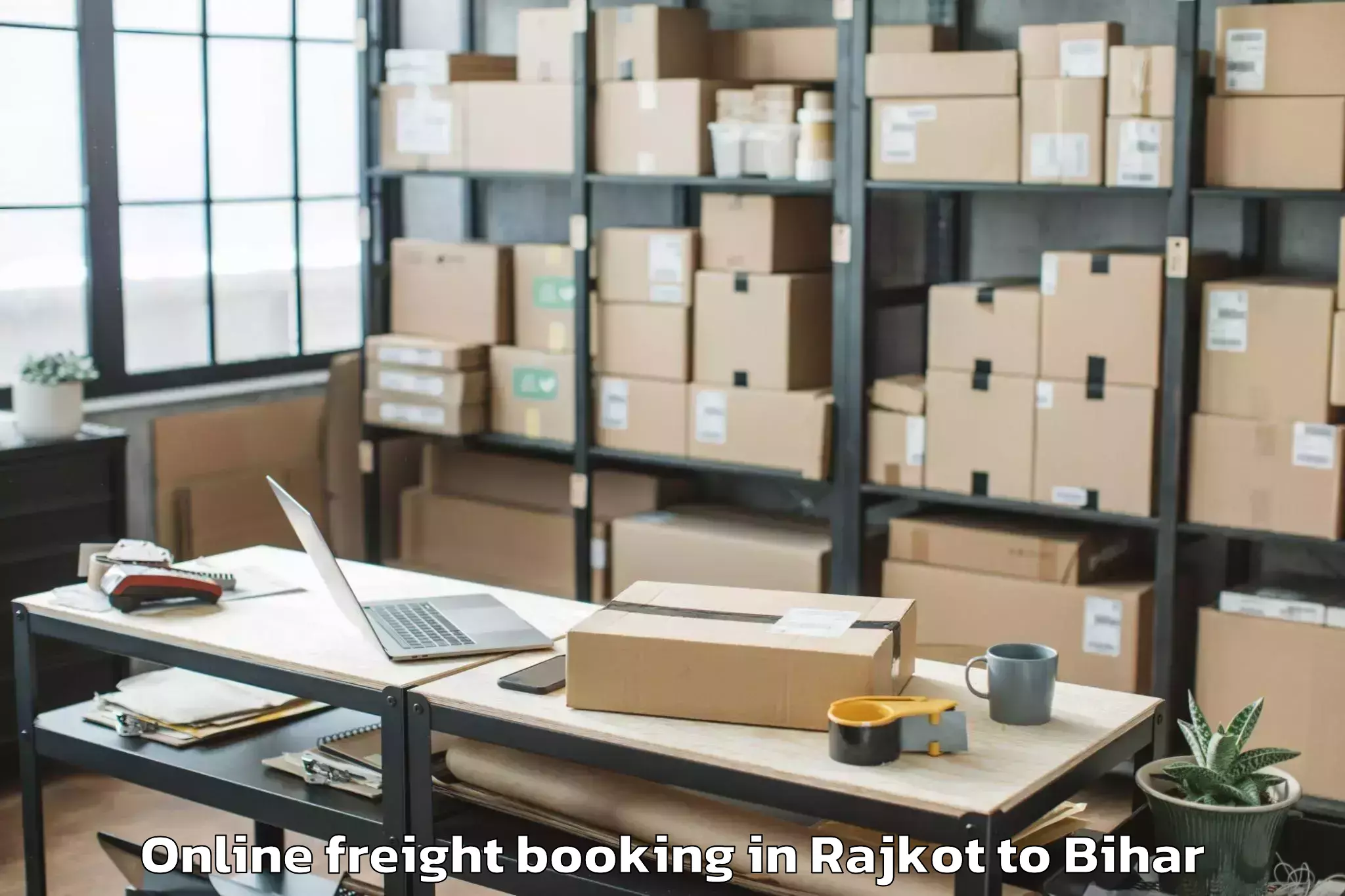 Book Rajkot to Islamnagar Aliganj Online Freight Booking